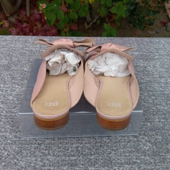 Nordstroms BP Mules Pale Pink "Maddy" Bow Mules Slip-on Mules 9.5M - Picture 4 of 11